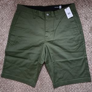 Volcom Men's Vmonty Stretch Chino Shorts Green NWT 32